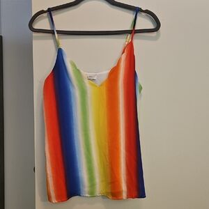 Blue and Yellow Fitted Sleeveless Camisole
